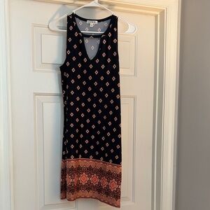 Navy and Pink Geometric Mini Dress